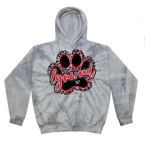 Leopard Lynwood Paw Print Tie Dye Hoodie | LYNWOOD AVE ELEMENTARY SPIRITWEAR FUNDRAISER | Stay Cozy Boutique