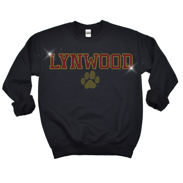 Rhinestone Bling Lynwood Crewneck Sweatshirt | LYNWOOD AVE ELEMENTARY SPIRITWEAR FUNDRAISER | Stay Cozy Boutique