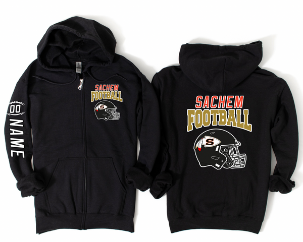 Sachem Football Zip Up Sweatshirt | Stay Cozy Boutique