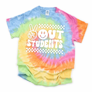 Peace Out Students, Peace Out Students, Last Day of School Shirt, Teacher Shirt, Tie Dye Shirt