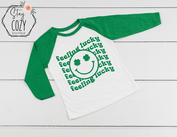 Feeling Lucky Youth Raglan | St. Patrick’s Day🍀 | The Lucky Collection | Stay Cozy Boutique