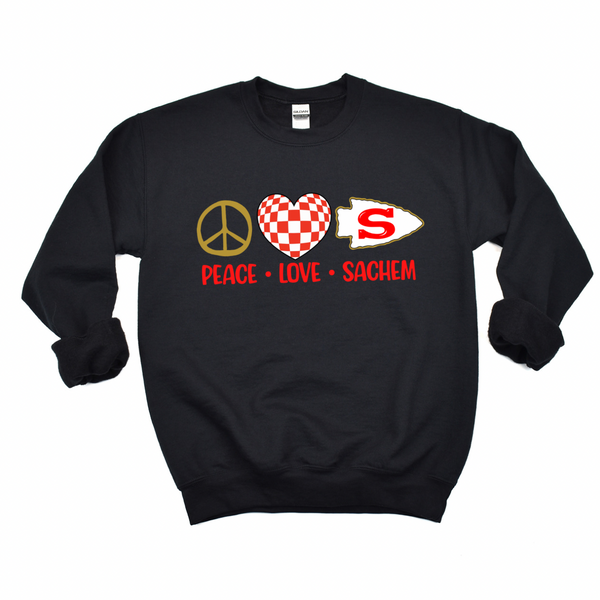 Peace Love Sachem Crewneck Sweatshirt | LYNWOOD AVE ELEMENTARY SPIRITWEAR FUNDRAISER | Stay Cozy Boutique