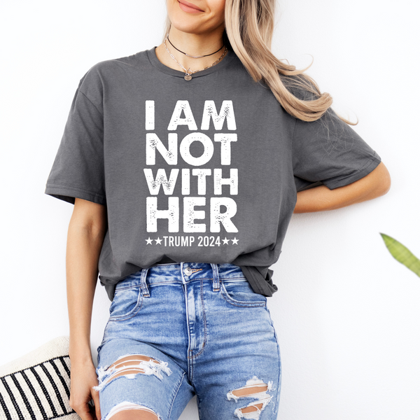 I Am Not With Her Trump 2024 T-Shirt, Trump 2024 T-shirt, Trump 2024, Donald Trump, 47th president, Trump Bella Canvas T-Shirt, Donald J.Trump