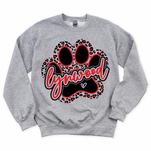 Leopard Lynwood Paw Print Crewneck Sweatshirt | LYNWOOD AVE ELEMENTARY SPIRITWEAR FUNDRAISER | Stay Cozy Boutique