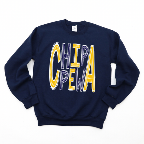 Chippewa Doodle Letter Crewneck Sweatshirt | CHIPPEWA ELEMENTARY SPIRITWEAR FUNDRAISER | Stay Cozy Boutique