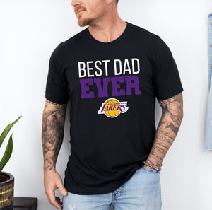 Best Dad Ever Sports Logo Theme T-Shirts, Best Dad Ever T-Shirt, Father’s Day T-Shirt, Best Dad Ever LA Lakers T-Shirt