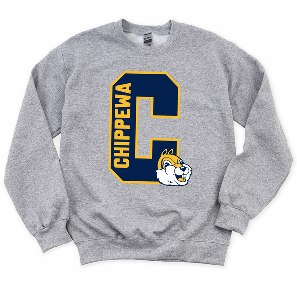 Big C Crewneck Sweatshirt | CHIPPEWA ELEMENTARY SPIRITWEAR FUNDRAISER | Stay Cozy Boutique