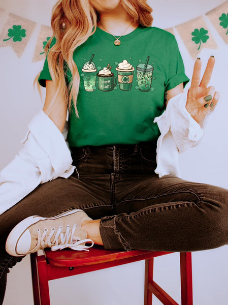 Lucky A Latte Crewneck | Hoodie | T-Shirt | St. Patrick's Day🍀 | The Lucky Collection | Stay Cozy Boutique