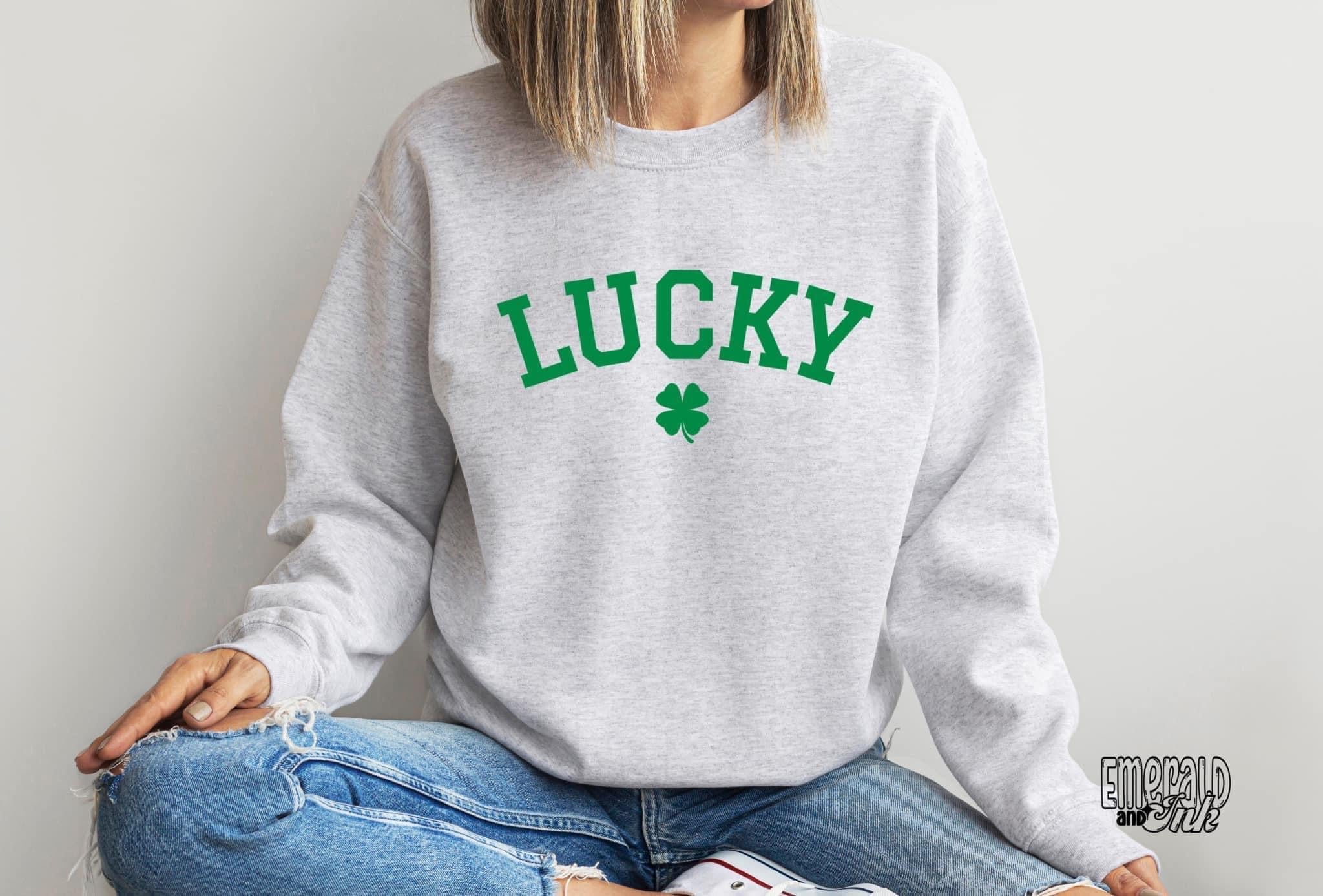 Varsity Lucky PUFFED Crewneck | Hoodie | T-Shirt | St. Patrick's Day🍀 | The Lucky Collection | Stay Cozy Boutique