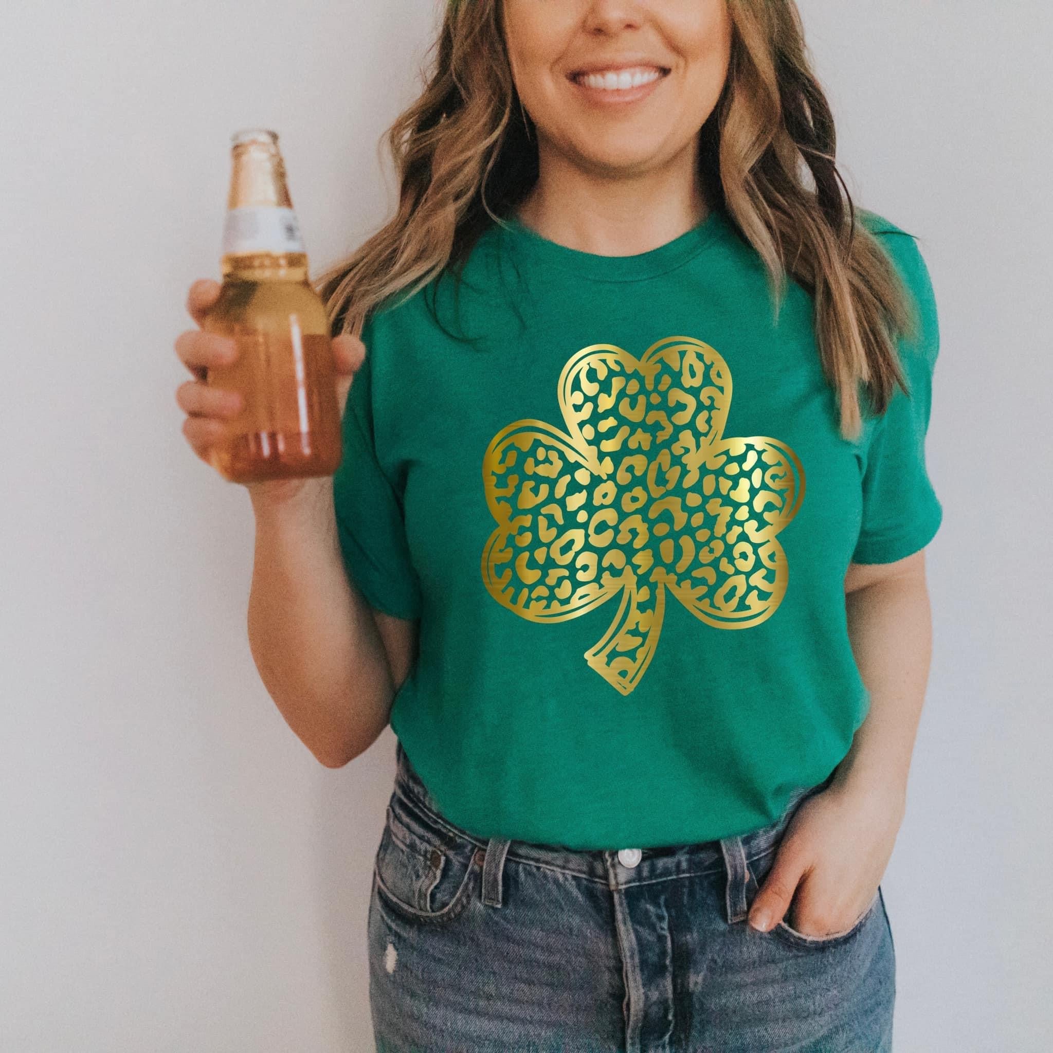 Metallic Gold Shamrock Crewneck | Hoodie | T-Shirt | St. Patrick's Day🍀 | The Lucky Collection | Stay Cozy Boutique