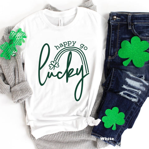 Happy Go Lucky Puffed Crewneck | Hoodie | T-Shirt | St. Patrick's Day🍀 | The Lucky Collection | Stay Cozy Boutique