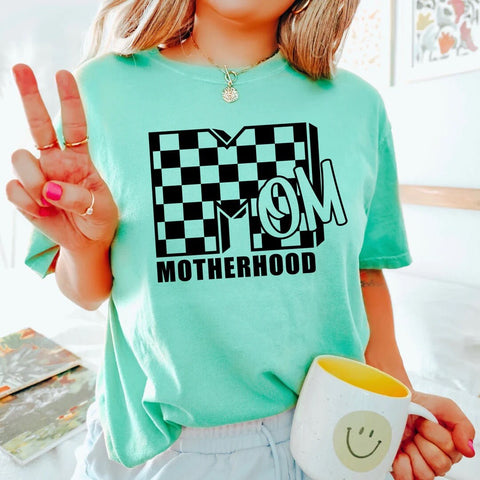 Retro Checkered Mom T-Shirt | Stay Cozy Boutique