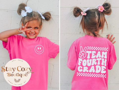 Team Fourth Grade T-Shirt | Back To School | Youth Graphic Tees | Comfort Colors | Stay Cozy Boutique