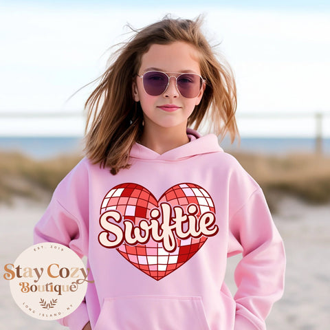 Youth Swiftie Disco Heart Hoodie, Swiftie Valentine Day Hoodie, Trendy Sweatshirt, Swiftie Shirt, Swiftie Sweatshirt, The Eras Tour Hoodie