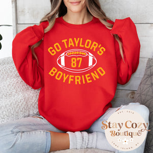 Go Taylor’s Boyfriend Crewneck Sweatshirt, Swiftie, Travis Kelce Sweatshirt, 87 Chiefs Sweatshirt, Swift Kelce Hoodie, Swiftie hoodie