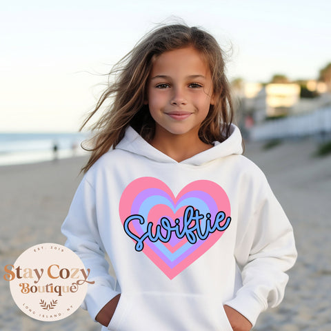 Youth Swiftie Retro Heart Hoodie, Swiftie Valentine Day Hoodie, Trendy Sweatshirt, Swiftie Shirt, Swiftie Sweatshirt, The Eras Tour Hoodie