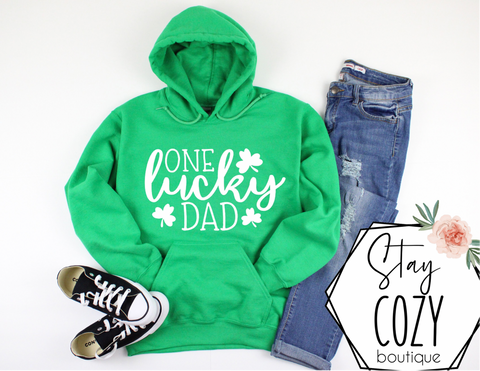 One Lucky Dad Crewneck | Hoodie | T-Shirt | St. Patrick's Day🍀 | The Lucky Collection | Stay Cozy Boutique