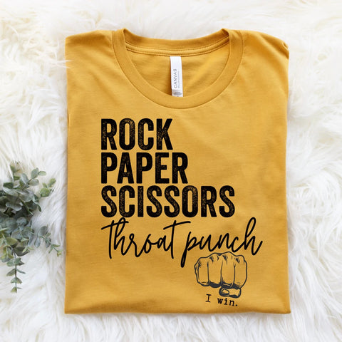 Rock Paper Scissors Throat Punch T-Shirt | Stay Cozy Boutique