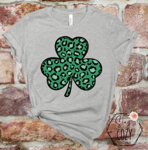 Leopard Shamrock Crewneck | Hoodie | T-Shirt | St. Patrick's Day🍀 | The Lucky Collection | Stay Cozy Boutique