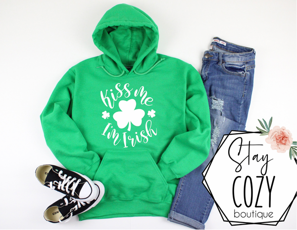 Kiss Me I’m Irish Crewneck | Hoodie | T-Shirt | St. Patrick's Day🍀 | The Lucky Collection | Stay Cozy Boutique