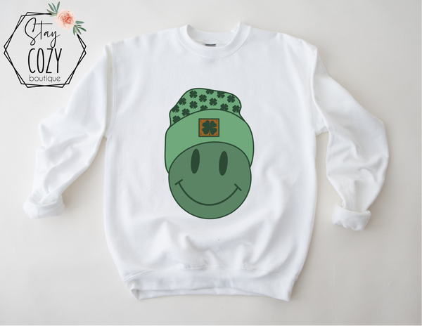 Happy Face Crewneck | Hoodie | T-Shirt | St. Patrick's Day🍀 | The Lucky Collection | Stay Cozy Boutique