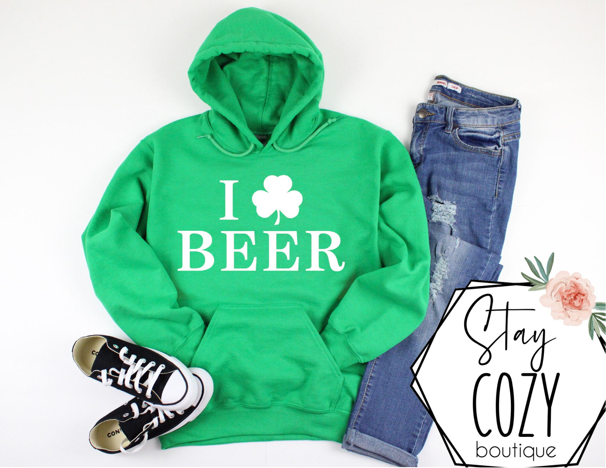 I 🍀 BEER Crewneck | Hoodie | T-Shirt | St. Patrick's Day🍀 | The Lucky Collection | Stay Cozy Boutique