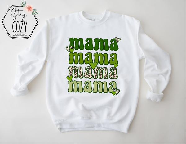 Mama Stacked Crewneck | Hoodie | T-Shirt | St. Patrick's Day🍀 | The Lucky Collection | Stay Cozy Boutique