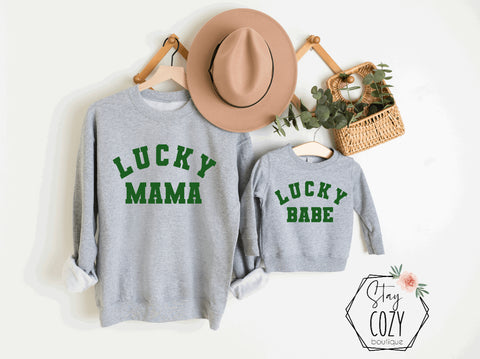 Lucky Mama + Lucky Babe Crewneck Set | St. Patrick’s Day🍀 | The Lucky Collection | Stay Cozy Boutique